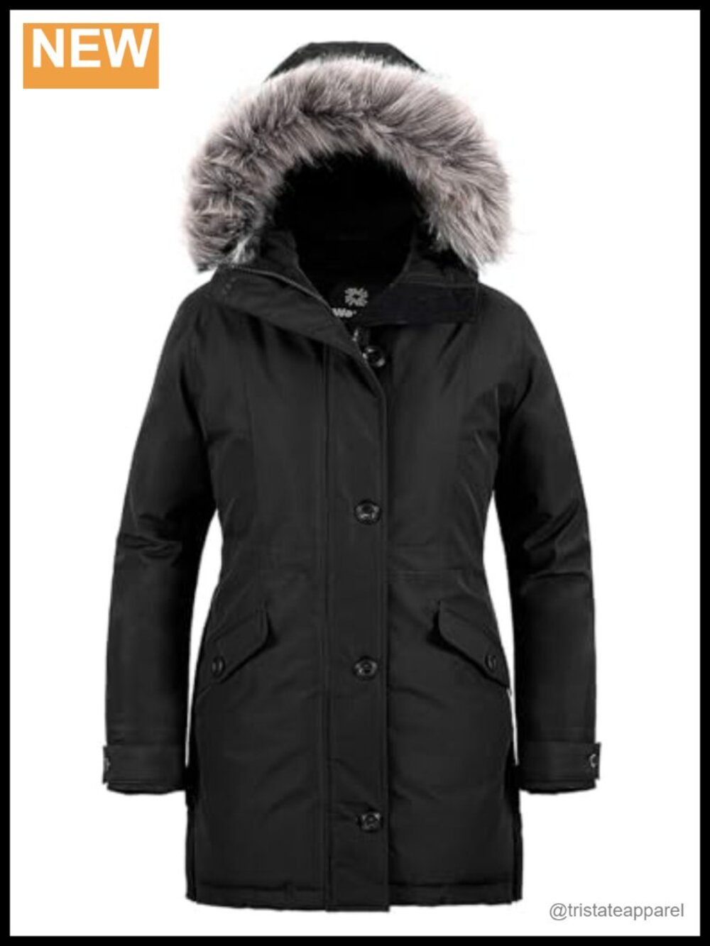 Women's Waterproof Puffer Jacket Long Winter Parka Faux Fur Hood